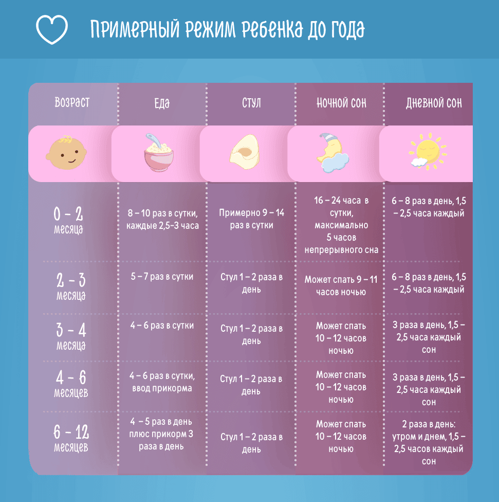 Режим дня ребенка до 1 года - agulife.ru