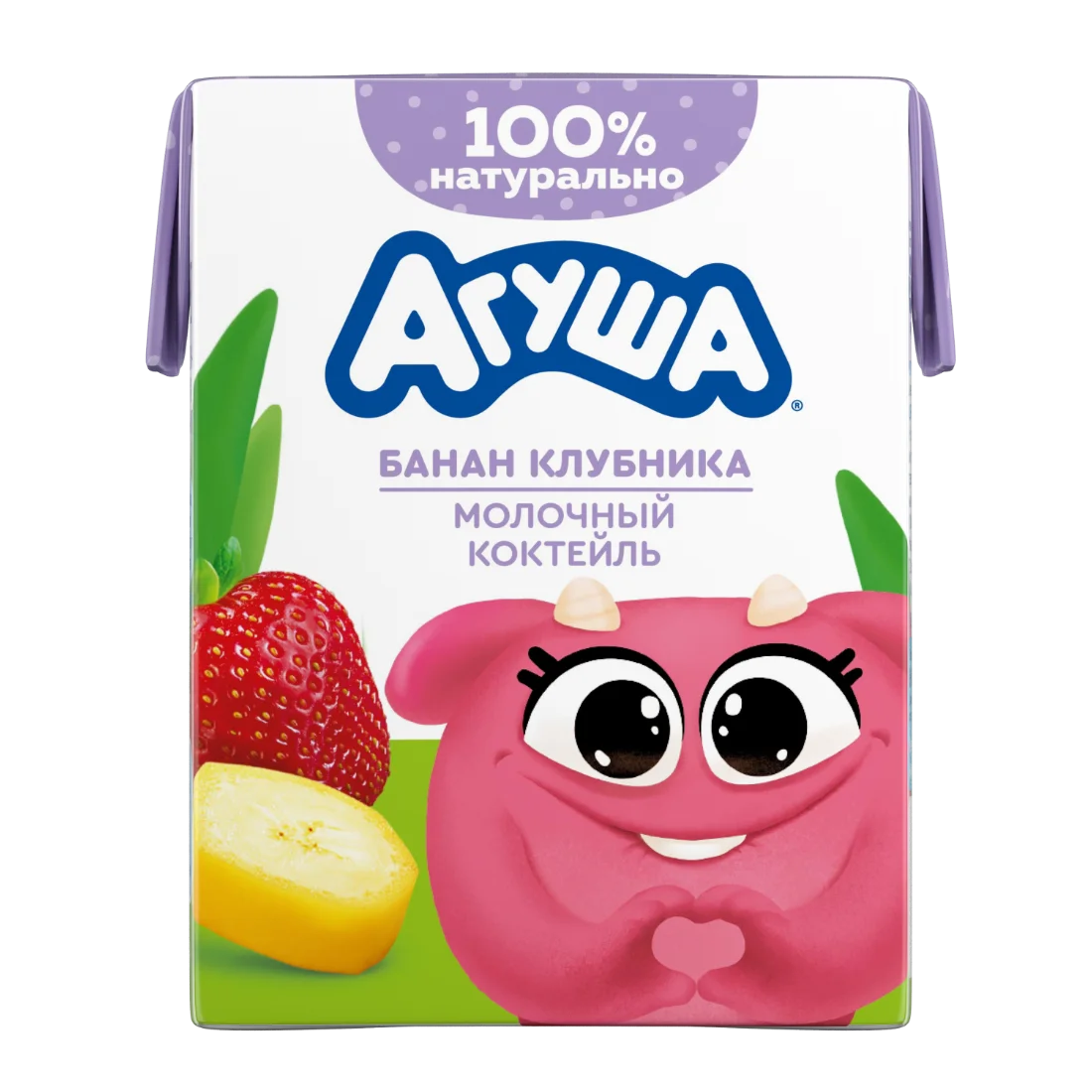 Молочный коктейль с бананом и клубникой