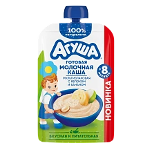 Густая молочная каша мультизлаковая с яблоком и бананом