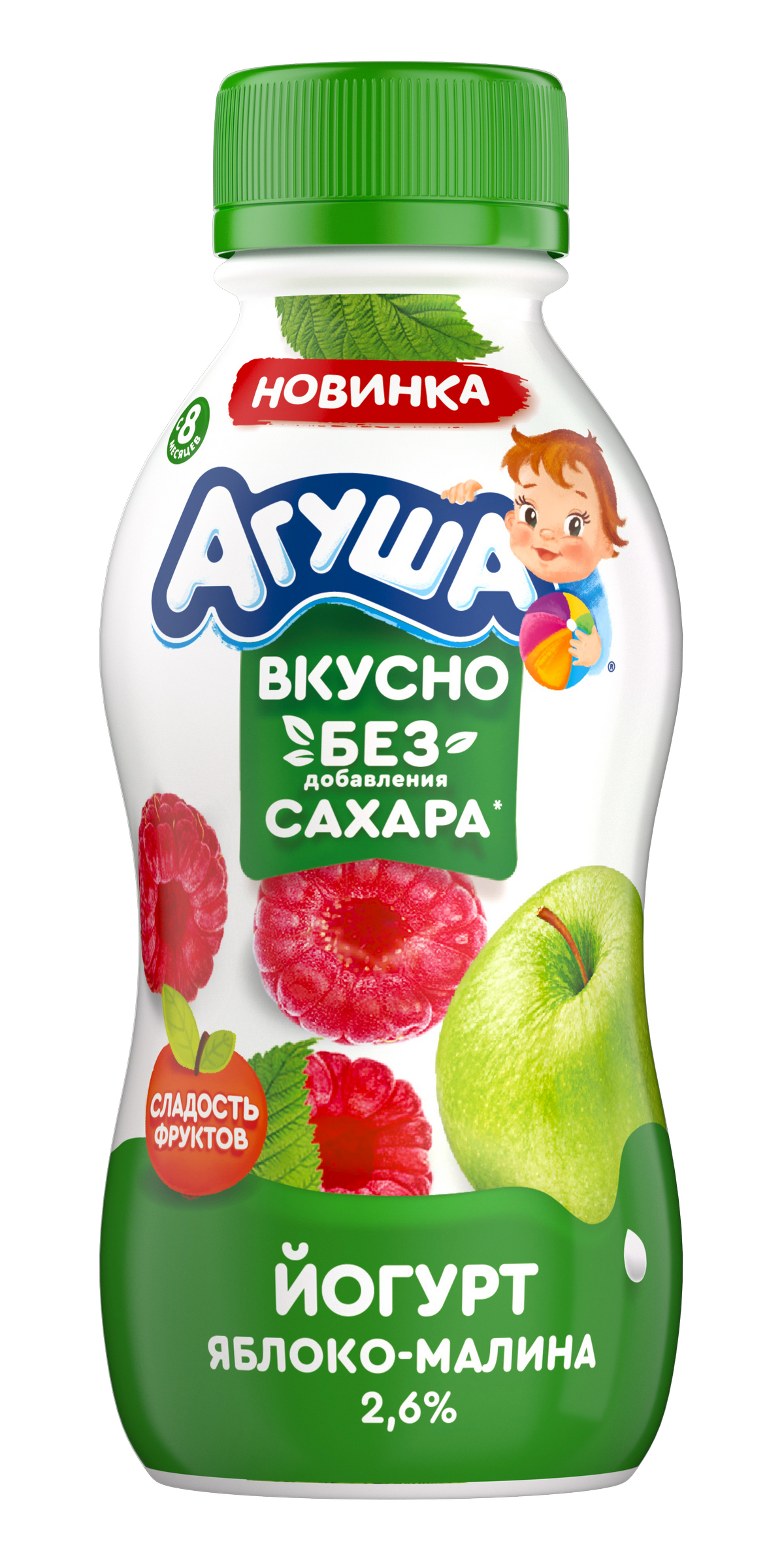 Йогурт Агуша питьевой Яблоко-малина, 180 г