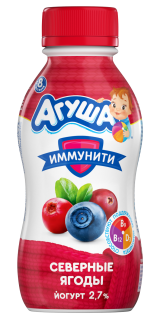 Питьевой йогурт Агуша Иммунити Северные ягоды, 180 г